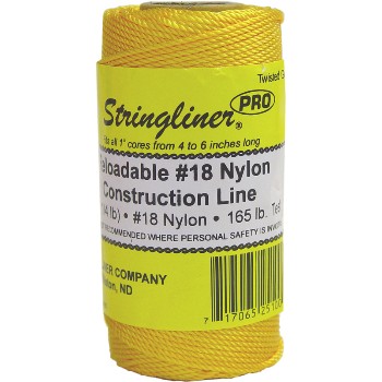 FHC, SL250Y Contractors String Line With Reel 250' Long Braided Line -  Yellow