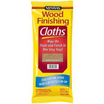 Natural Oak Stain Finishing Cloths ~ 8 Cloths per Pack