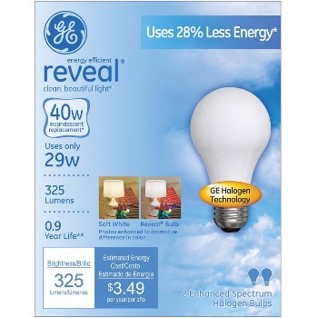 Reveal Energy Efficient Halogen Light Bulb - 29 watt/40 watt 