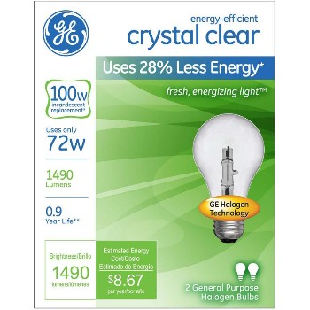 Crystal Clear Bulb, 72 Watt A19 