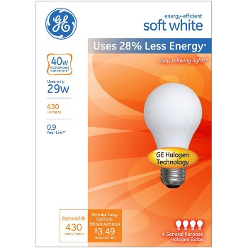 Energy Efficient Halogen Bulb - 29 watt/40 watt ~ Soft White
