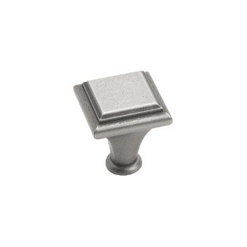 Knob - Square - Weathered Nickel Finish - 1 inch