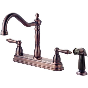 Kitchen Faucet~Two Handle w/Spray, Classic Bronze
