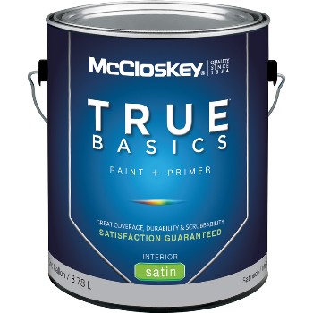 True Basics Interior Satin Latex Paint,   Satin Pastel Base ~ Gallon
