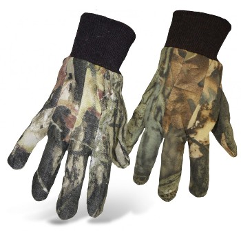 Mossy Oak Camo Jersey Gloves ~ Laarge