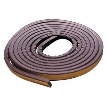 Extreme Temperature Rubber Weatherstrip, Brown ~ 7/32" Thick x 3/8" W x 17 Ft L