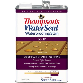 Solid Waterproofing Stain, Harvest Gold ~ Gallon