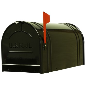 Jumbo Steel Post Mount Mailbox, Black
