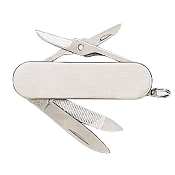 Mini Executive Pocket Knife, Stainless Handle, 4 function