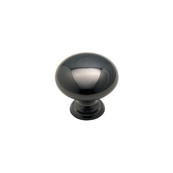 Knob - Black Polished Brass Finish - 1.25 inch