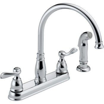 Windemere Design Two Handle Kitchen Faucet,  Chrome ~ 8" Ctr