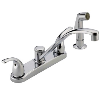 Two-Handled Kitchen Faucet with Sprayer - Chrome