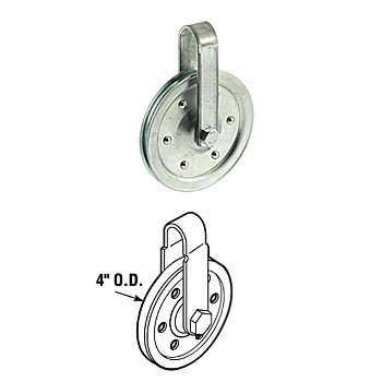Pulley w/Strap & Axle Bolt - 4"