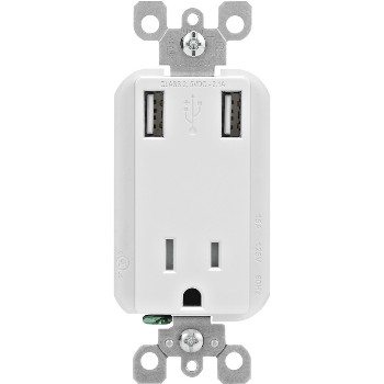 R02-T5631-W Wh Usb/Tamp Outlet