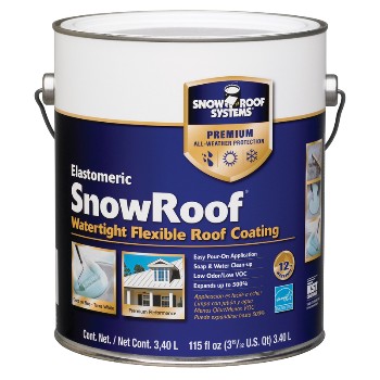 Elastomeric Snow Roof Coating, Bright White ~ 3.40 Liters