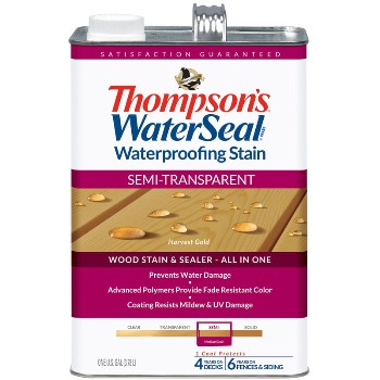Semi-Transparent Waterproofing Stain, Harvest Gold~Gallon