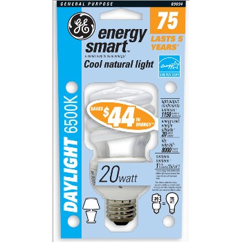 Compact Fluorescent Bulb, Daylight 20 watt 