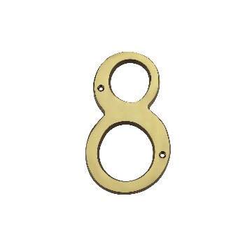 Solid Brass #8 House Number - 6 inches
