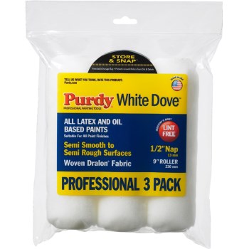 WhiteDove Roller Covers, 9" x 1/2" ~ Pack of 3