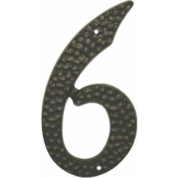 Black House Number - Six - 3-3/4" 