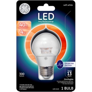 LED Ceiling Fan Bulb - 4 watt/40 watt - ~ Clear