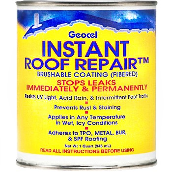 Instant Roof Repair Brushable Coating, Clear ~ Quart 