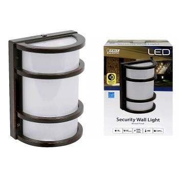 Dusk-to-Dawn LED Wall Security Light,  Bronze Finish