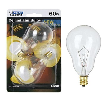 Ceiling Fan Light Bulb, Clear ~ 120 Volt 60 Watt
