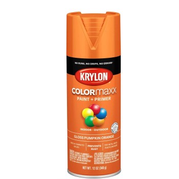COLORmaxx Paint + Primer Spray,  Pumpkin Orange Gloss ~ 12 oz Aerosol