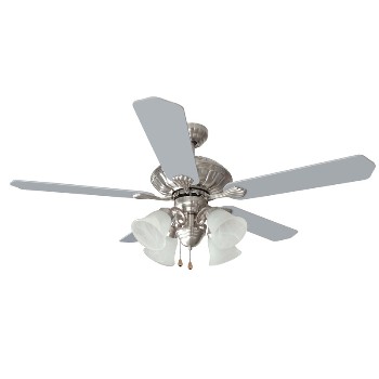 Ceiling Fan,  Pacifica Style ~ Satin Nickel - 52"
