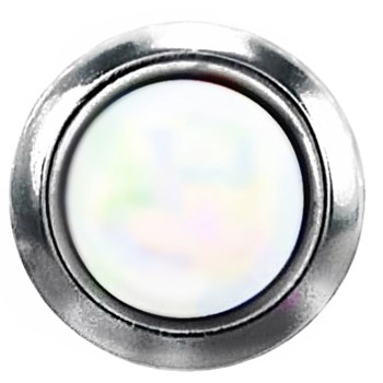 Lighted Door Button, Silver Rim ~ 3/4" Diameter