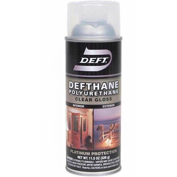 Defthane Polyurethane Interior/Exterior Spray Finish,  Clear Gloss  ~ 11.5 oz Cans