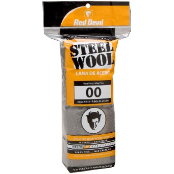 Steel Wool Pads,  #00 Very Fine  ~ 16 Pads/Pack