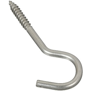 Stainless Steel Screw Hook Eye, 2153 bc 3 / 8 x 4 - 7 / 8 inches
