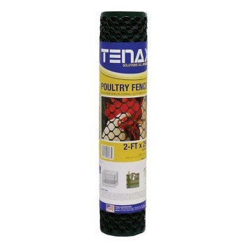 Tenax Poultry Fence Netting, Green ~  3/4" x 3/4" mesh @ 2 Ft W x 25 Ft L 