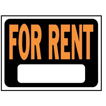 For Rent Sign, Plastic 9 x 12 inch