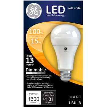 Dimmable LED Light Bulb - 15 watt/100 watt ~ Soft White