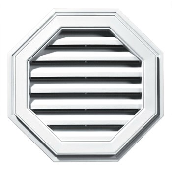 Octagon Gable Vent,  White ~ Approx 2" x 22" x 22" 