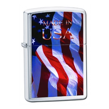 Brushed Chrome, Made in the USA Flag