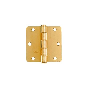 Satin Brass Door Hinge, Visual Pack 512 rc 3 - 1/2 inches 