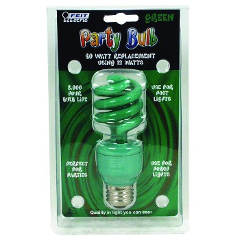 Compact Fluorescent Light Bulb, Mini Twist Green 13 Watt