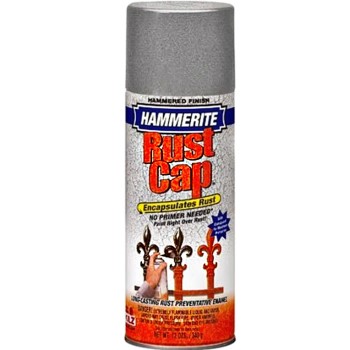 Hammerite Rust Cap Hammered Metal Finish  Spray, Silver Gray ~  12 oz