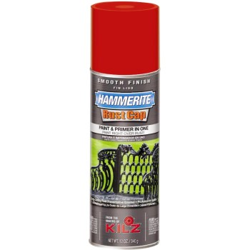 Hammerite Smooth Metal Finish Spray, Bright Red  ~ 12 oz Cans