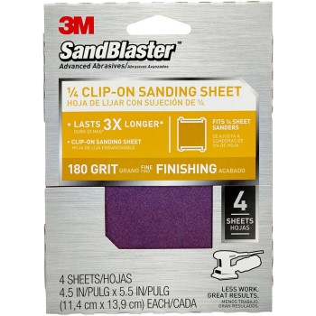 Sandpaper - Clip-on Palm Sander Sheet, 180 grit