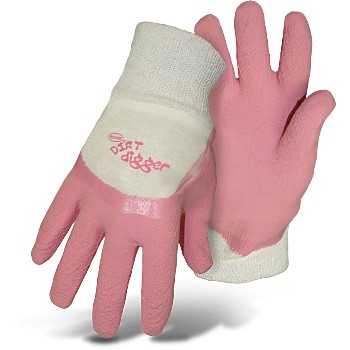 Ladies Gloves, Dirt Digger - Pink ~  Extra Small
