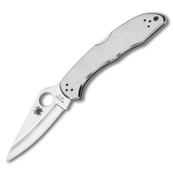 Delica 4, Stainless Steel Handle, Drop-Point Plain w/Clip