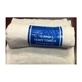 18pk White Terry Towel