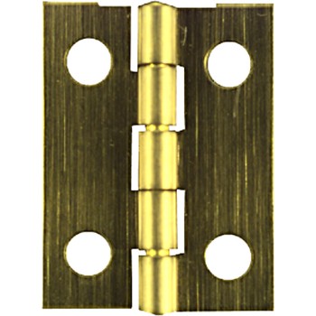 Narrow Hinge - Solid Brass w/Ant. Brass - 1" x .75"