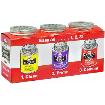 Cleaner/Primer/Cement, 4 oz Cans ~ 3 Pack