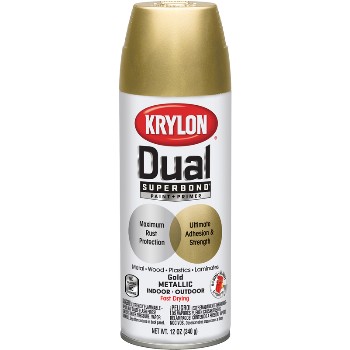 Dual Gold Metallic Paint + Primer, 12oz Spray